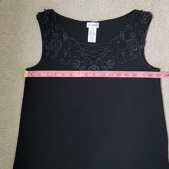 Arianne black lace edged tank - Picture 5 of 8